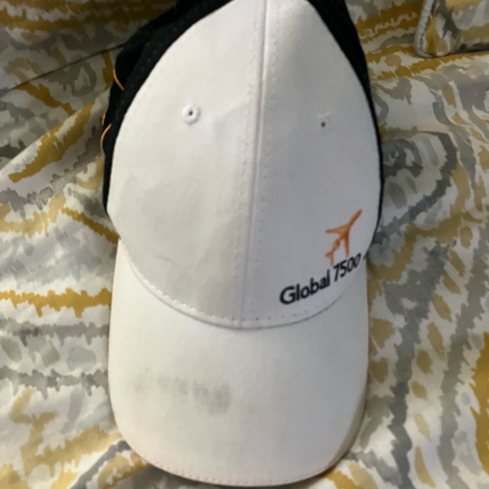 Bombardier global 7500 jets strapback flying mesh adjustable pilots hat osfa cap